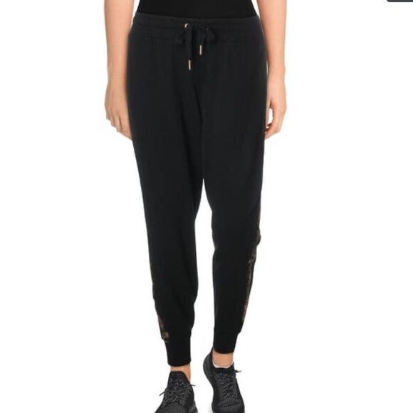 NWT Splendid Rose Gold Stripe Cropped Dolman Sleeve Hoodie & Pant Set - Picture 6 of 8